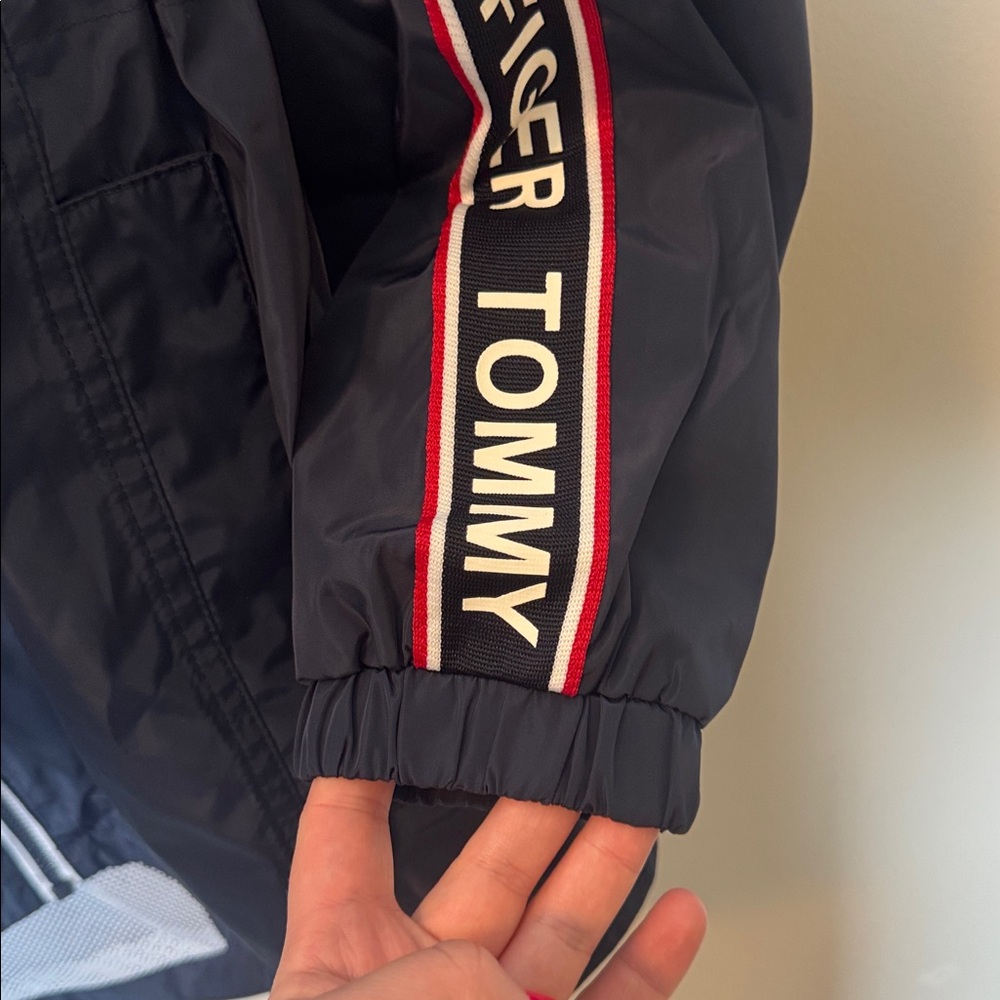 Tommy Hilfiger White, Navy & Red Colorblock Hooded Windbreaker - Picture 5 of 7